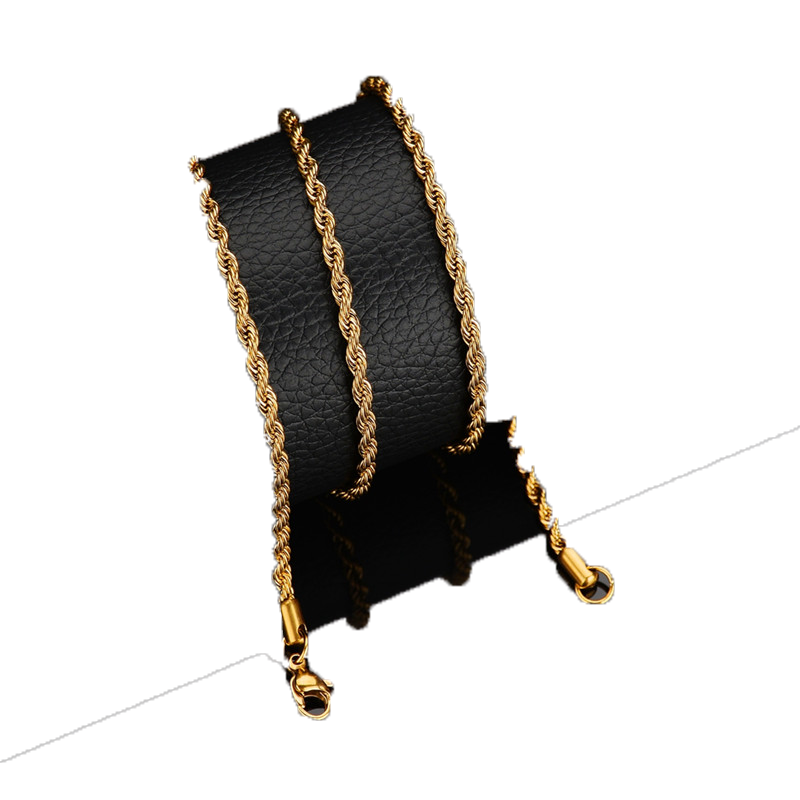 Punk Hiphop Necklace Chains ed Rope Stainless Steel For Women Men Gift Gold Silver Black South American Designer Jewelry Neck