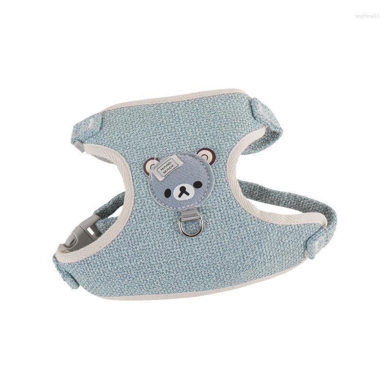 Dog Collars Small Pet Out Rope Cat Guinea Pig Clothes Chest Strap Vest Type Cartoon Bear Traction Harness Collar