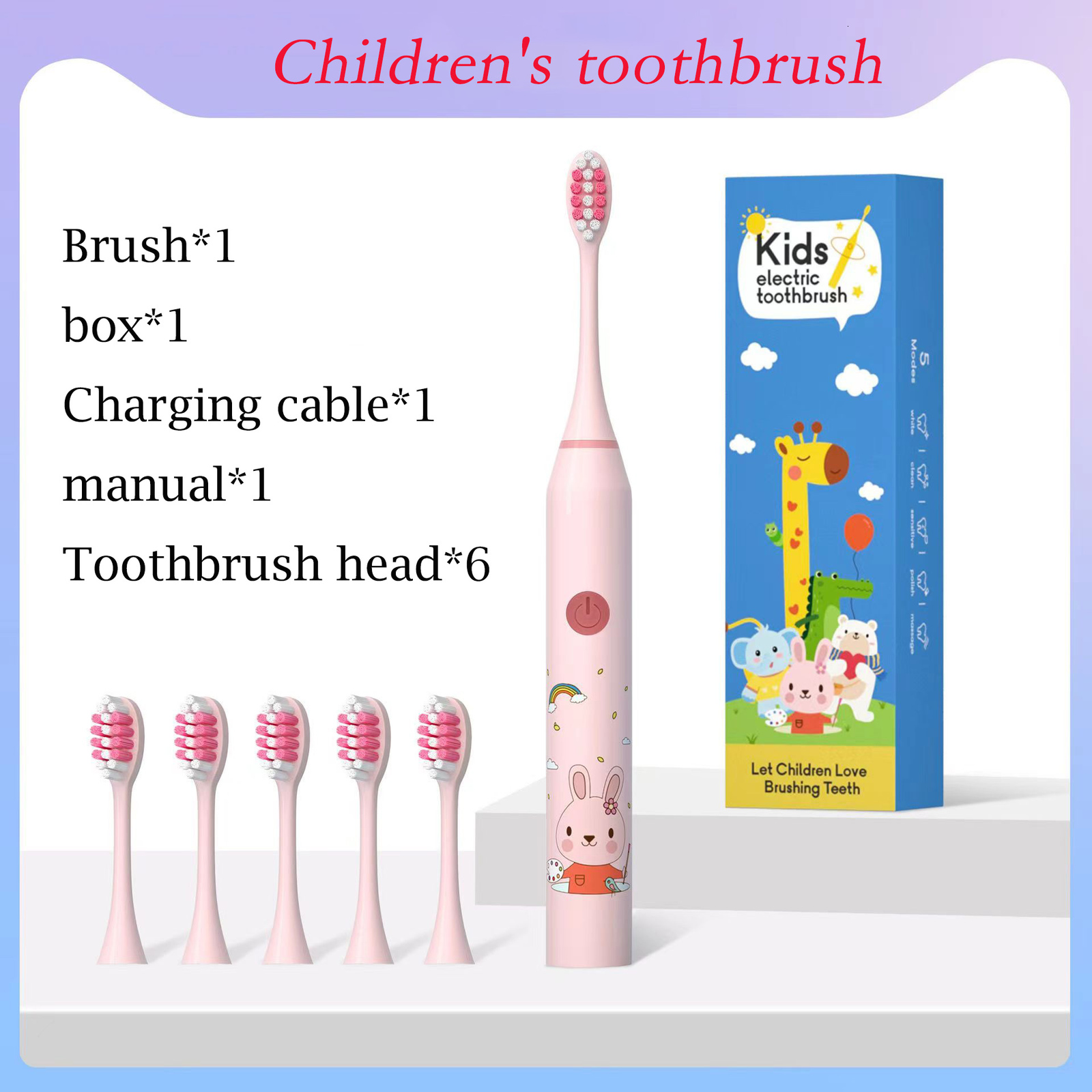 Toothbrush Children Sonic Electric Toothbrush Cartoon Pattern for Kids with Replace The Tooth Brush Head Ultrasonic Toothbrush Soft Nozzles 230824