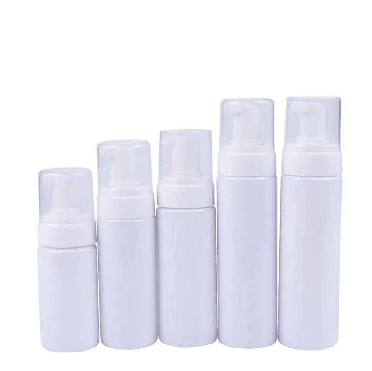 wholesale 50/80/100/150/200ml Cleanser Mousse Bottle Empty Refillable Plastic Pump Bottle Vial Trip Pot Foam Soap Liquid Mousse Fast23 LL