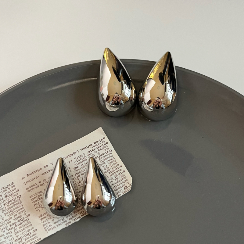 Stud Fashion Jewelry Large Water Drop Earrings For Women Girls Smooth Shiny Metal Party Wedding Gifts 230823