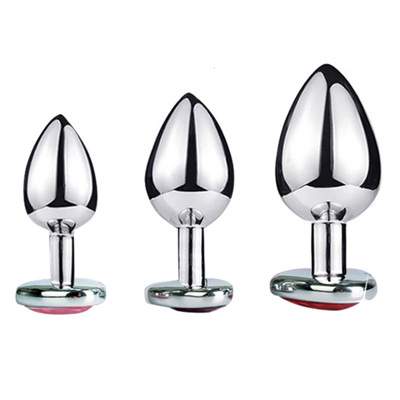 Briefs Panties Heart Shaped Metal Anal Plug Sex Toys Stainless Smooth Steel Butt Tail Crystal Jewelry Trainer for Women Man Dildo Gay 230824