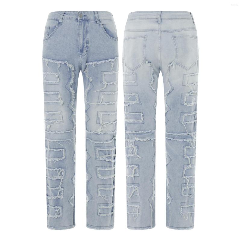 Men's Jeans Men 's Ripped Stacked Distressed Destroyed Skinny Demin Pants Slim Fit Trousers Aesthetic Fairy Shorts Streetwear