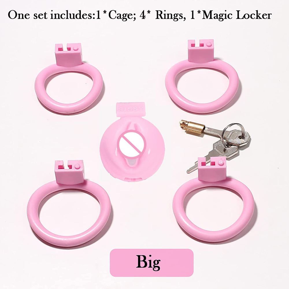 Cockrings Pink Resin Chastity Cage Sissy Micro Belt Sextoys Male Abstinence Quit Masturbation Erotic Urethral Lock Sex Toys gay 230824