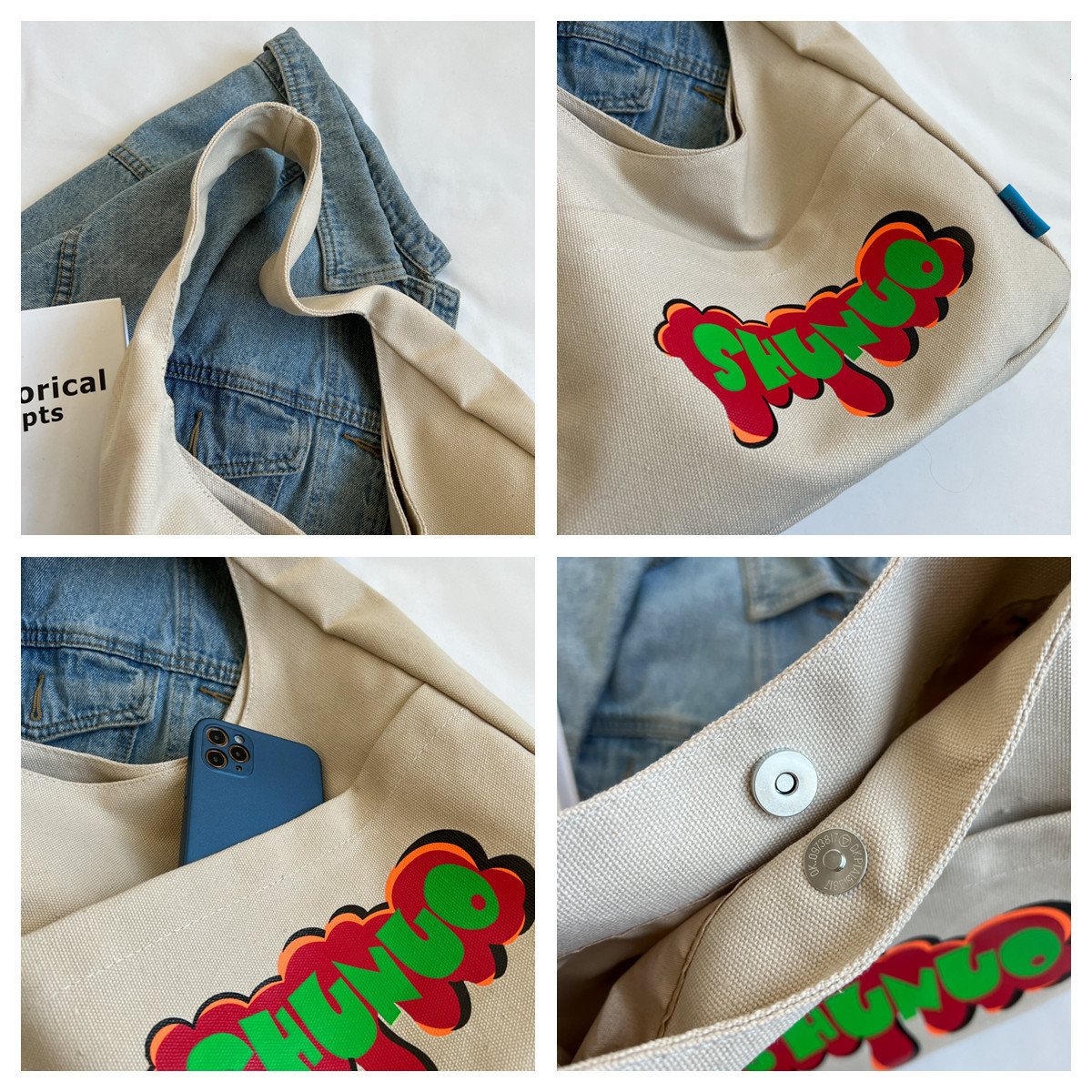 Evening Bags Women's Fashion Versatile Canvas Shoulder Bags Large-capacity Simplicity Light Ladies Leisure Tote Bags Female Trend Handbags 230824