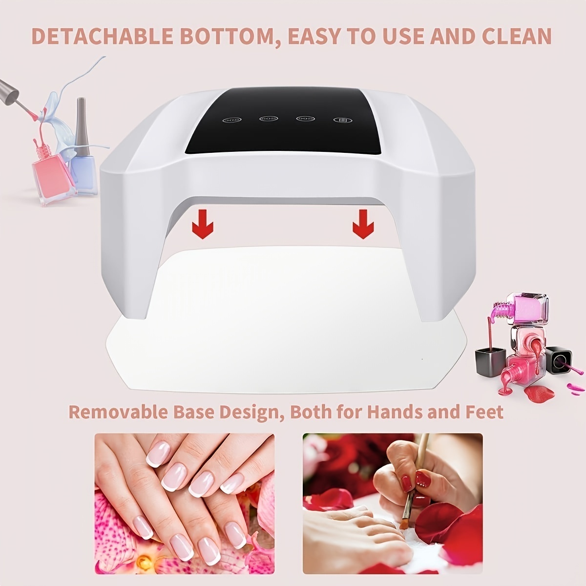 Nail Dryers 72W Rechargeable UV LED Gel Nail Lamp - Cordless Nail Dryer for Gel Polish with Auto Sensor - Professional Nail Art Tools 230824