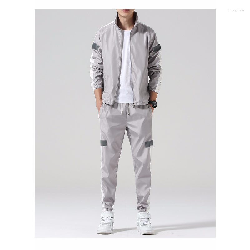 Men's Tracksuits Dropship Patchwork Set Pria Kasual Hip Hop 2023 Gaya Korea 2 Potong Pakaian Streetwear Olahraga Kebugaran