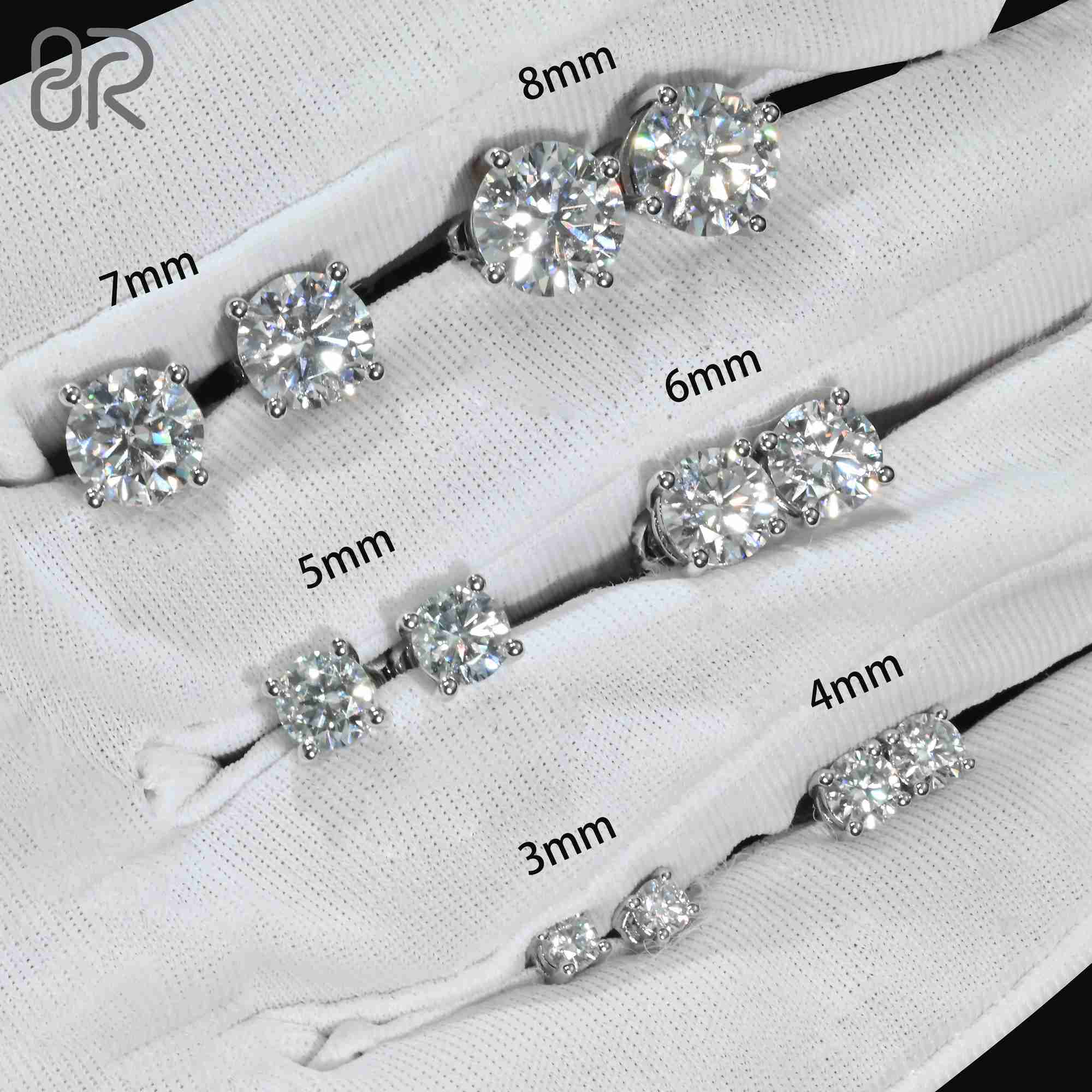 Stud Wholesale Vvs Diamond Earring Factory Price 10k 14k 18k Solid Gold Round Brilliant Cut Moissanite Hoop Stud Earrings Men Women