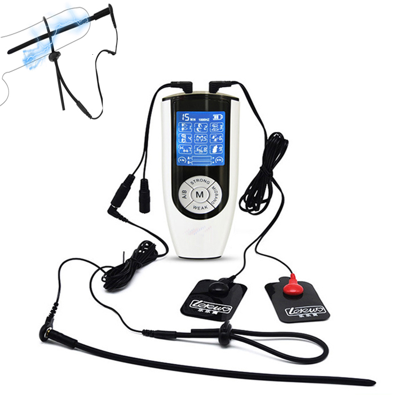 Adult Toys BDSM Electro Stimulator Nipple Patch Massage Electric Shock Penis Plug Cock Rings For Man Urethral Dilator Ring Sex 230824