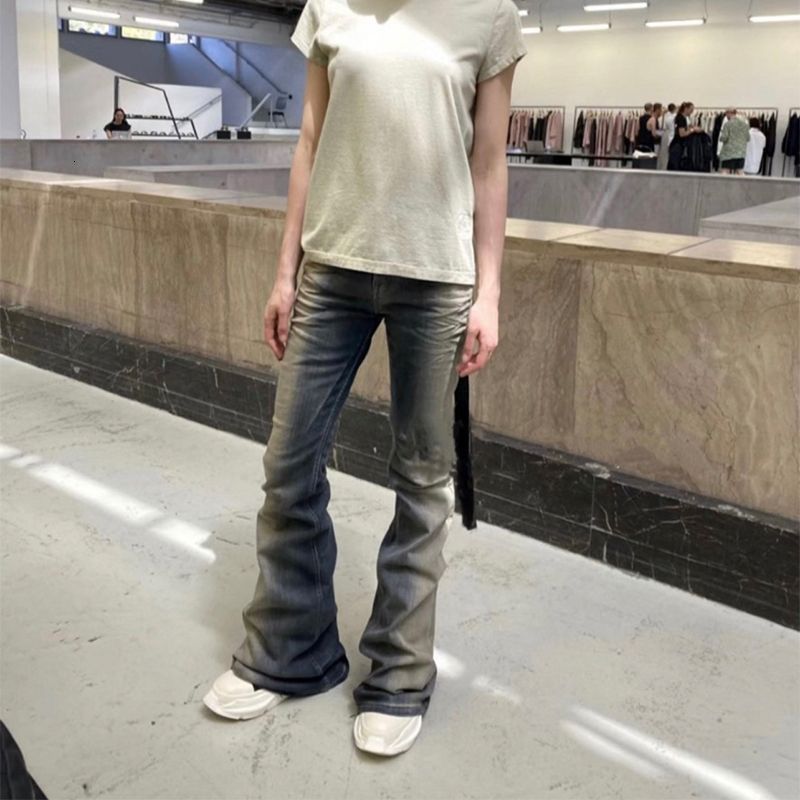 Men's Jeans Washed Gradient Blue Flared Jeans For Men Clothing Harajuku Style Y2k Wide Leg Jeans Hip Hop Fashion Straight Leg Trousers 230824