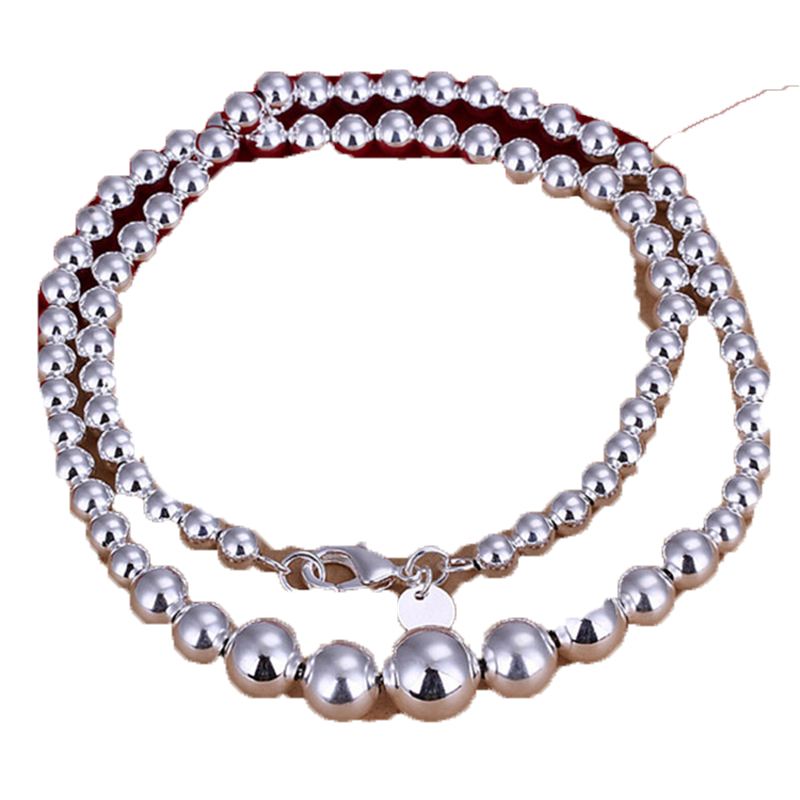 High grade 925 sterling silver Size piece prayer beads jewelry set DFMSS080 brand new Factory direct 925 silver necklace bracelet