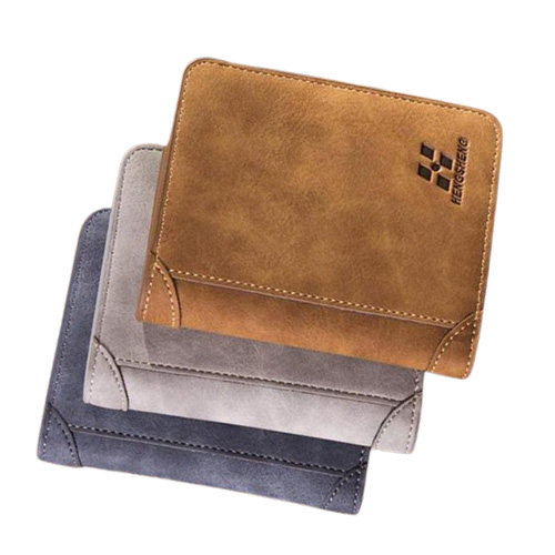 Vintage Designer Men Wallet Bifold Matte Leather Wallets Mens Small Trifold Purse Card Holder Money Bag Business Brand Wallet For