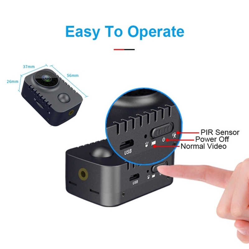 Weatherproof Cameras HD Mini PIR Camera 1080P Security Pocket Motion Activated Small Nanny Cam For Car Standby Webcam NO CARD l230823