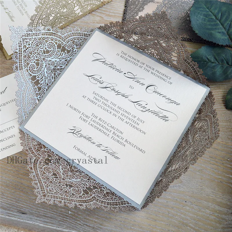 Gift Wrap 10pcs Exquisite Laser Cutting Wedding Invitation Custom Business And RSVP Card Greeting Decoration Party SuppliesZZ