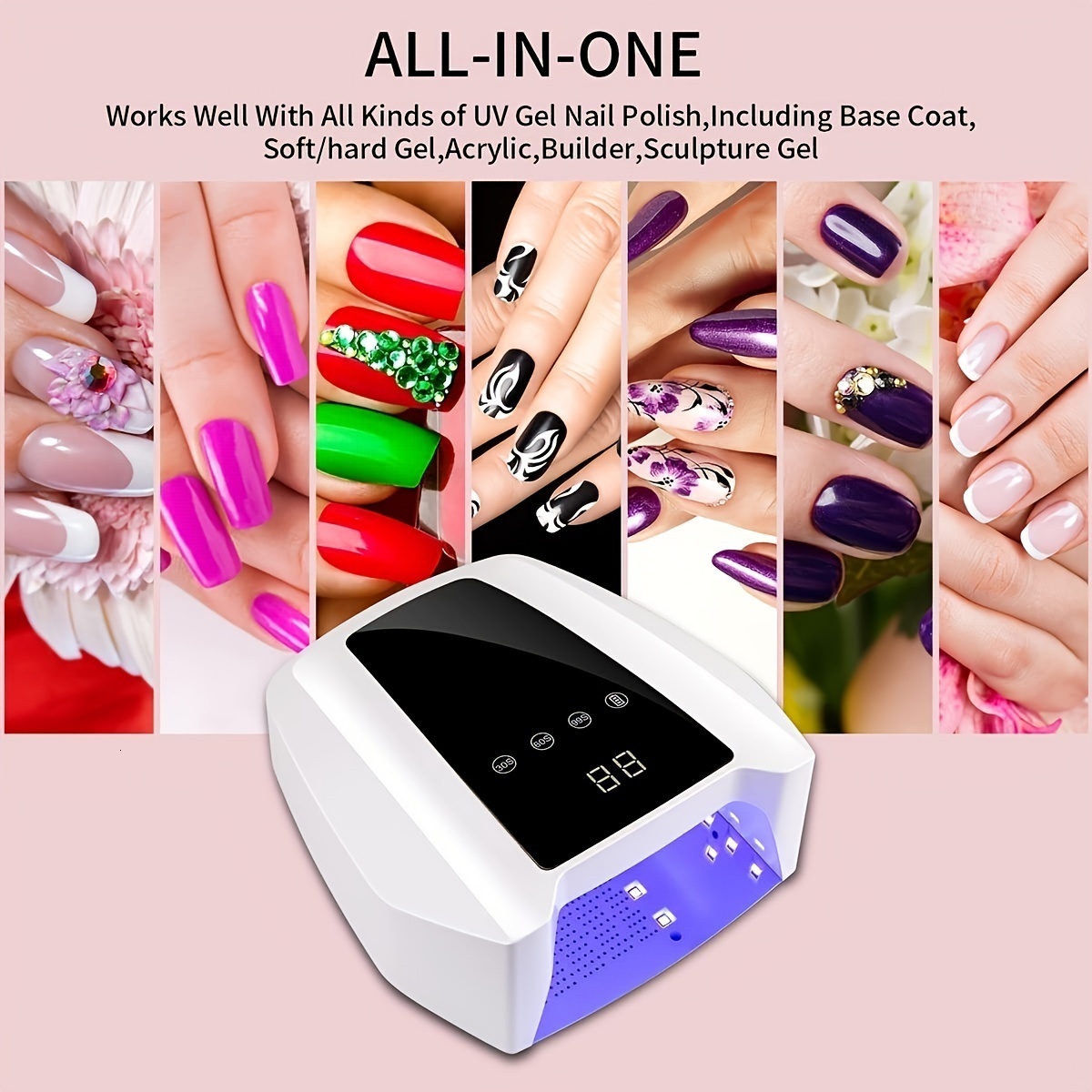 Nail Dryers 72W Rechargeable UV LED Gel Nail Lamp - Cordless Nail Dryer for Gel Polish with Auto Sensor - Professional Nail Art Tools 230824