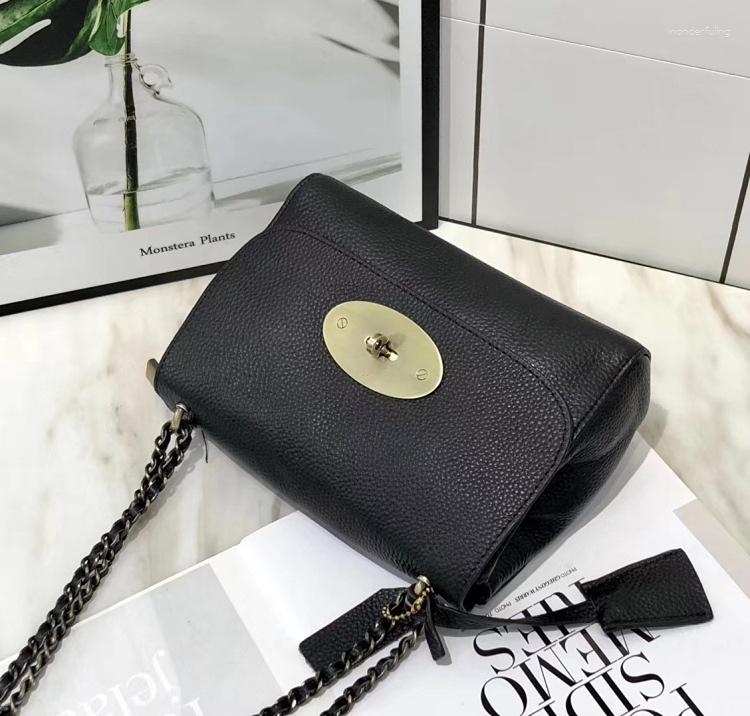 Evening Bags Luxury Design Chain Shoulder Bag Genuine Leather Women Handbag Solid Flap Crossbody