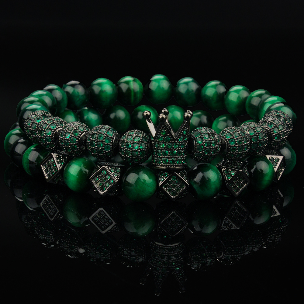 Bangle 2Pcs/ Set Women's Stretch Bracelets Natural Tiger Eye Stone Bracelet Jewelry Necklace Bracelet Gift Men's Bracelet 230824