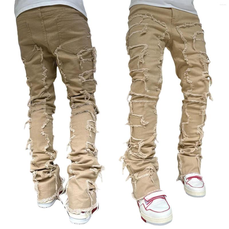 Men's Jeans Men 's Ripped Stacked Distressed Destroyed Skinny Demin Pants Slim Fit Trousers Aesthetic Fairy Shorts Streetwear