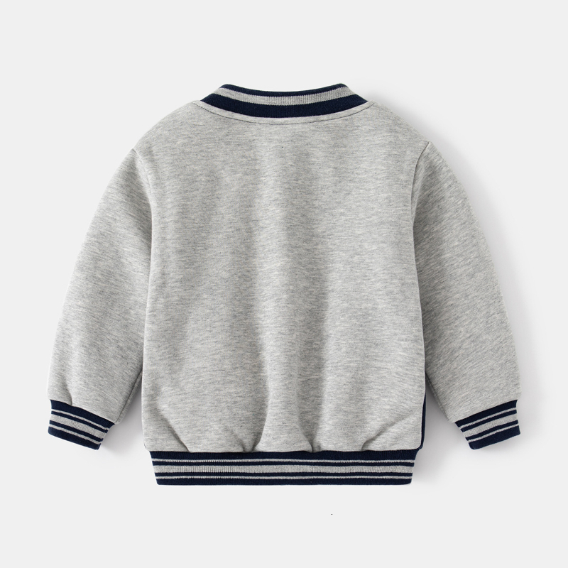 Jackets Autumn Winter Baby Boys Outerwear Thick Warm Plus Velvet Coat For Kids Embroidered Baseball Jackets Children Clothing 2-12 Years 230817