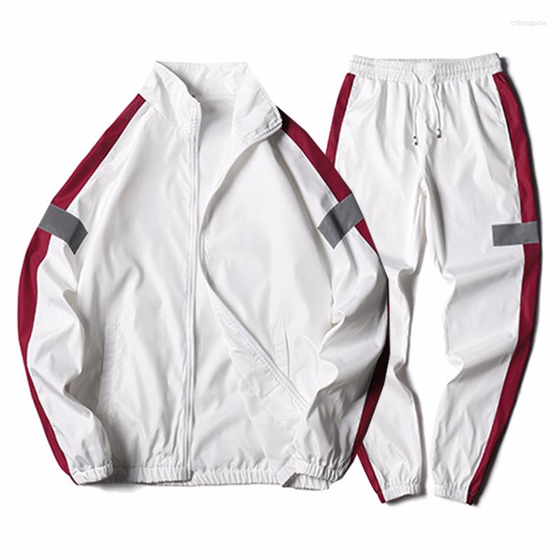 Men's Tracksuits Dropship Patchwork Set Pria Kasual Hip Hop 2023 Gaya Korea 2 Potong Pakaian Streetwear Olahraga Kebugaran