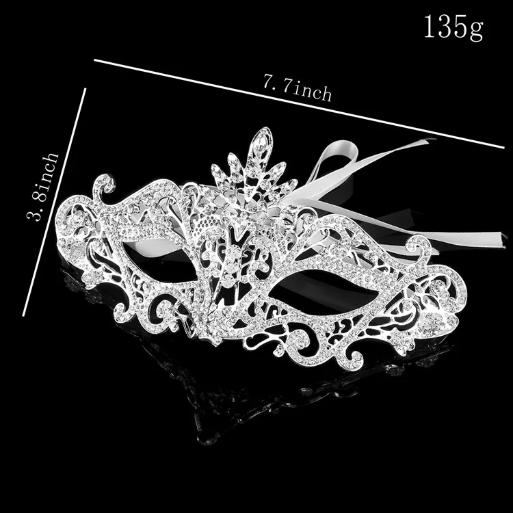 Wedding Party Mask 2022 Creative Rhinestones Homecoming Prom Dance Mask Gold Silver Black HandMade In Stock Upper Half FaceZZ
