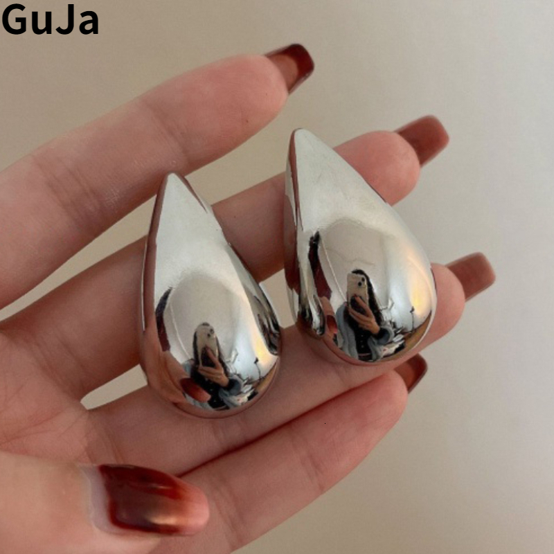 Stud Fashion Jewelry Large Water Drop Earrings For Women Girls Smooth Shiny Metal Party Wedding Gifts 230823