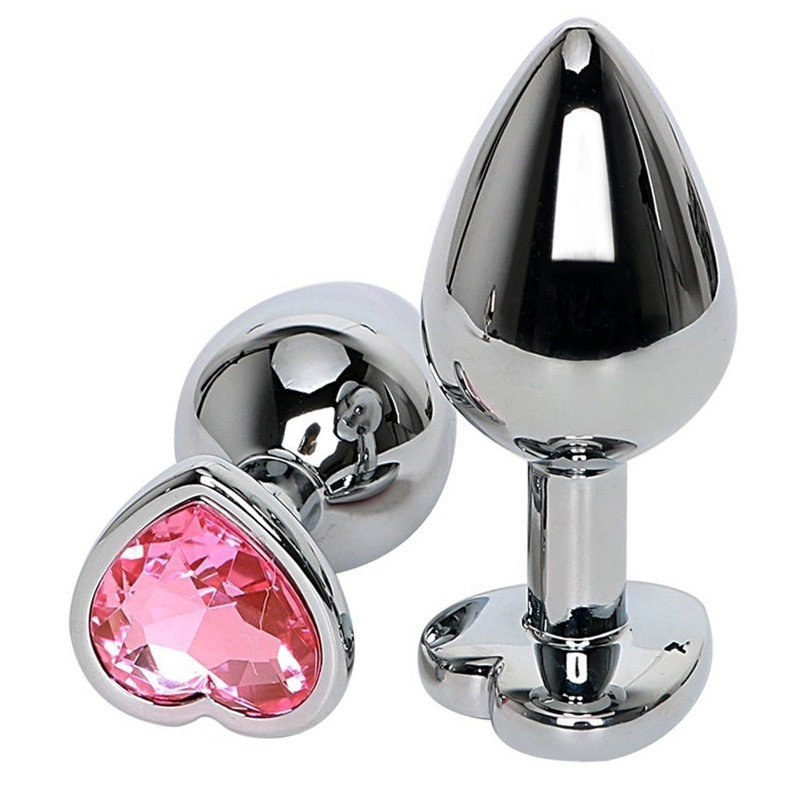 Briefs Panties Heart Shaped Metal Anal Plug Sex Toys Stainless Smooth Steel Butt Tail Crystal Jewelry Trainer for Women Man Dildo Gay 230824