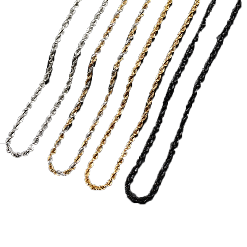 Punk Hiphop Necklace Chains ed Rope Stainless Steel For Women Men Gift Gold Silver Black South American Designer Jewelry Neck