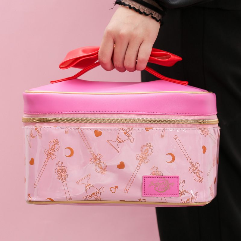 Bath Tools Accessories Sailor Action Figure Women PU Leather Makeup bag Multifunction Ladies Wash Toiletry Travel Cosmetic Organizer Storage Bag 23082