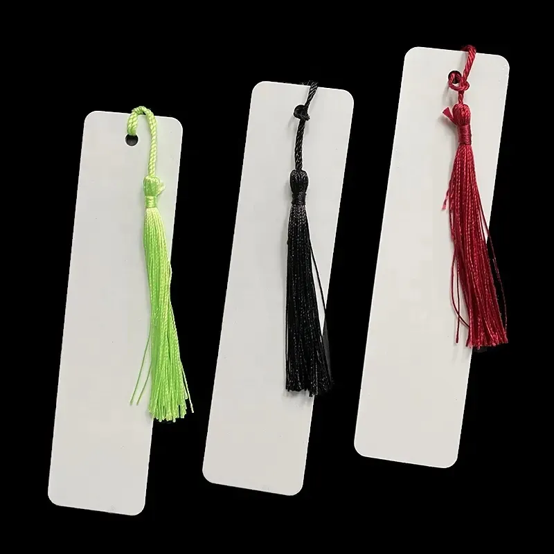 Sides Wholesale Sublimation Bookmark Blanks Double Printable Aluminum Metal Bookmarks Bulk DIY Bookmarks With Hole And Tassels LL
