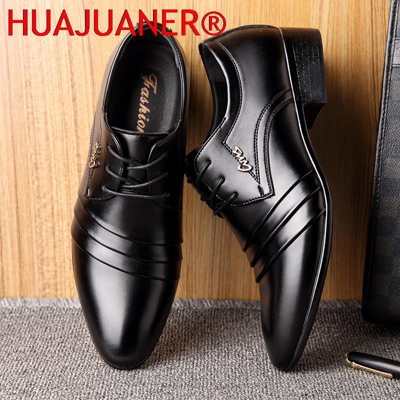 Dress Shoes Fashion Mens PU Leather Shoes Wedding Business Dress Nightclubs Oxfords Breathable Working Lace Up Shoes 230824