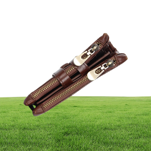 Men039s Wallet RFID Blocking Vintage Genuine Leather Wallet With Zipper Pocket for Men