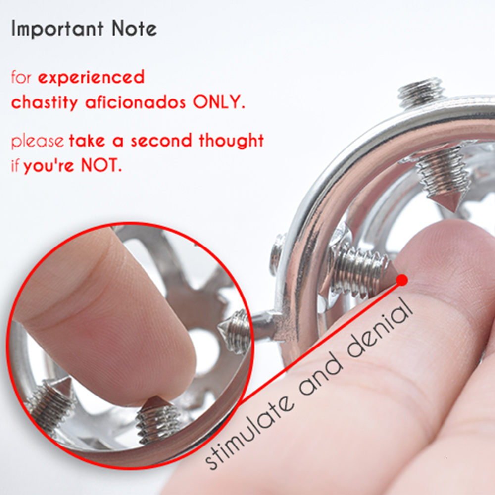 Cockrings BDSM Sex Toys Spiked Cock Cage Penis Ring Tough Chastity Erect Denial Vicious Male Device Brutal Stimulate Screw Sissy 230824