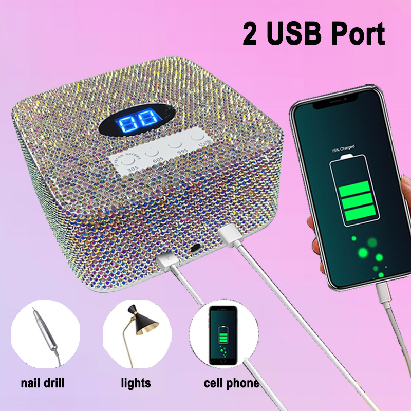 Nail Dryers Built-in Battery Rechargeable Nail UV Lamp with s 54W LED Display 9600mAh Cordless Nail Dryer with 3 Timer Setting 230824
