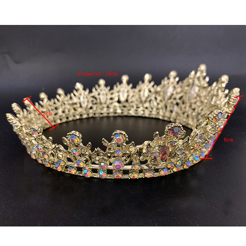 Wedding Hair Jewelry Crystal Tiaras Baroque Marquise Rose Gold AB Queen Whole Round Crowns Diadem Prom Accessories Gift 230824
