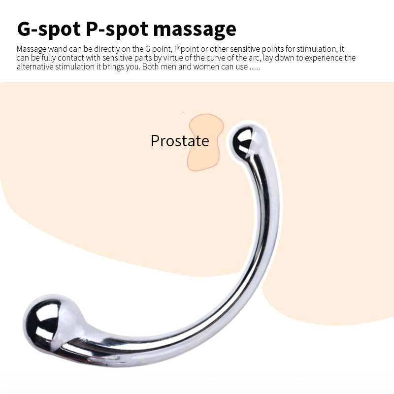 Briefs Panties Double Ended Stainless Steel G Spot Wand Prostate Massage Stick Penis P Stimulator Anal Dildo Plug Sex Toys for Men Women 230824
