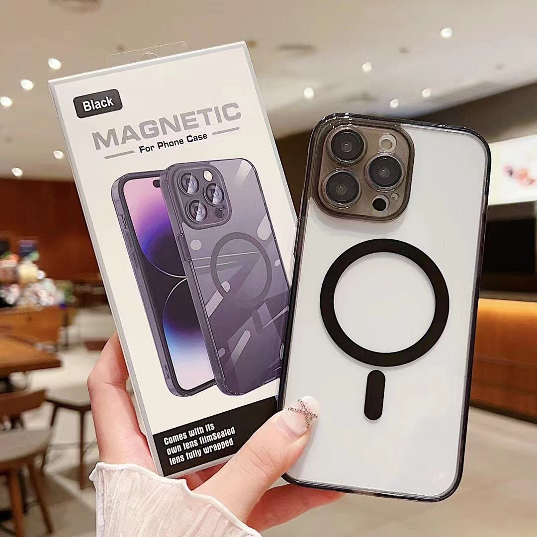 Clear Magnetic For Magsafe Cases Soft TPU Hard PC Shockproof Cover With Camera Lens Film Protector For iPhone 17 Air 16 15 14 Plus 13 12 11 Pro Max Wi