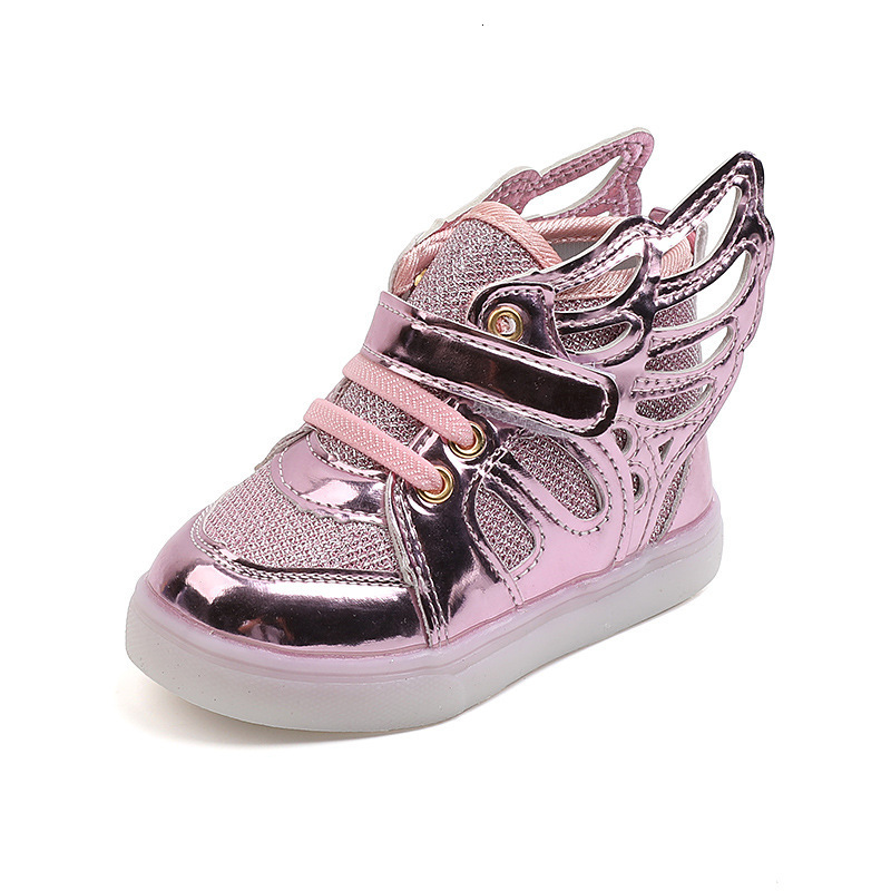 Sneakers Wings Children Shoes Fashion Spring Autumn Glow Flashing LED Shoe Kids Korean Style Baby Boys Girls Sports 230823
