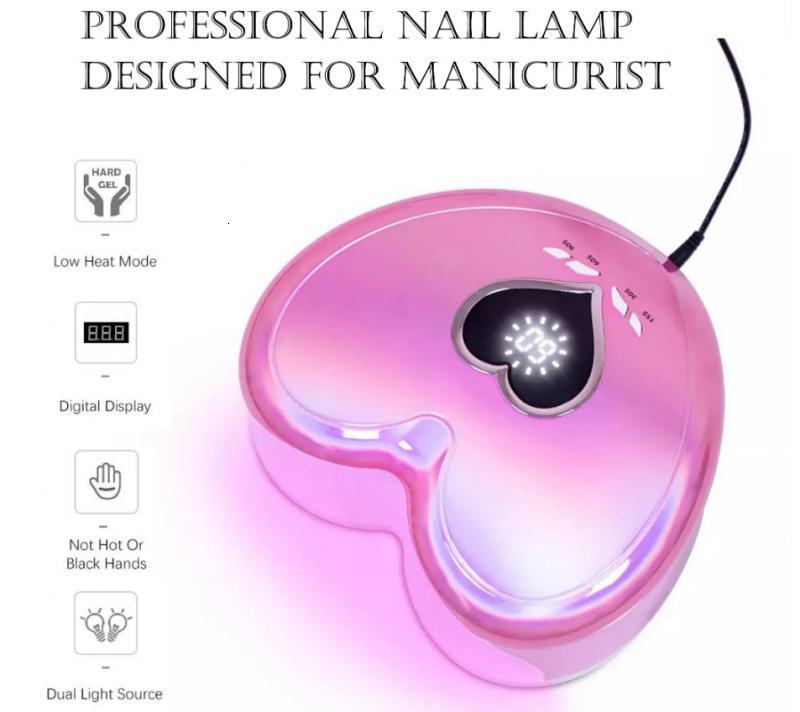 Nail Dryers 96W Uv/led Nail Drying Lamp for Manicure Heart Shape Professional Nail Polish Dryer Light Machine for Fast Drying All Gel Polish 230824