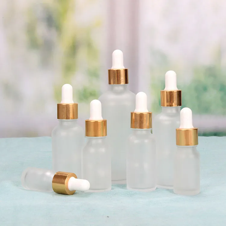 wholesale 5ml 10ml 15ml 30ml 50ml 100ml Frosted Glass Dropper Bottle Empty Cosmetic Packaging Container Vials Essential Oil Dropper LL