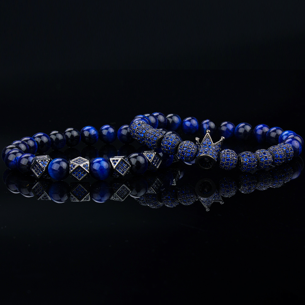 Bangle 2Pcs/ Set Women's Stretch Bracelets Natural Tiger Eye Stone Bracelet Jewelry Necklace Bracelet Gift Men's Bracelet 230824