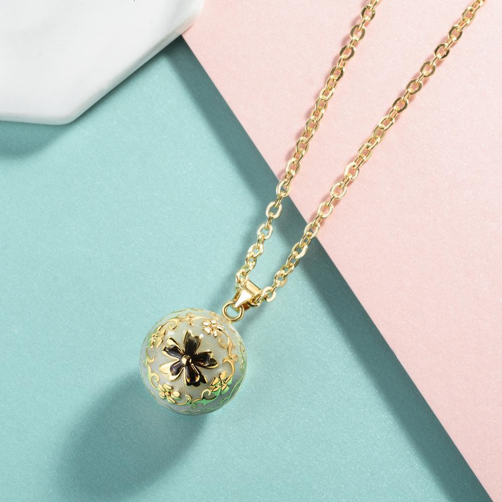Charms Eudora Harmony Gold Color Flower Ball Necklace Chime ball Maternal Bell bola bell appease fetal prenatal bells pregnant women 230824
