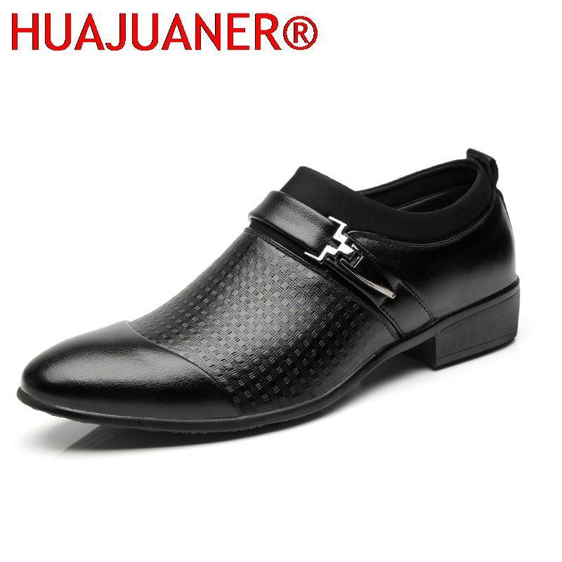 Dress Shoes Autumn Man Leather Shoes Slip On Flats Oxford Business Office Formal Wedding Shoe Pointed Toe Men Dress Leather Shoes 230824