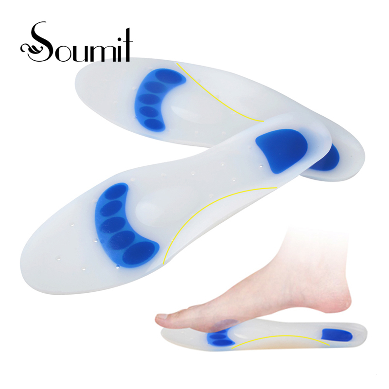 Shoe Parts Accessories Soumit Silicone Gel Insole Plantar Fasciitis Heel Spur Massage Insoles for Men Women Pain Relief Foot Care Parent Gift 230823