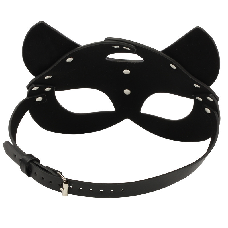Adult Toys Sexy Costumes Bdsm Bondage Leather Cat Mask Accessories Neck Collar Whip Mouth Gag Flirt Erotic Sex for Men Women 18 230824