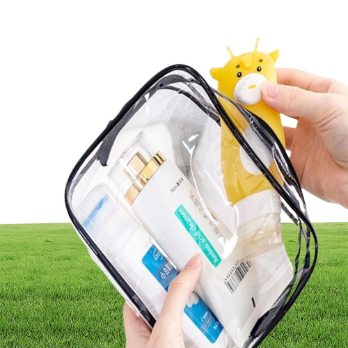 1PCS Transparent Makeup Bag Women Cosmetic PVC Travel Organizer Clear Beauty Case Toiletry Wash Waterproof Storage 220218