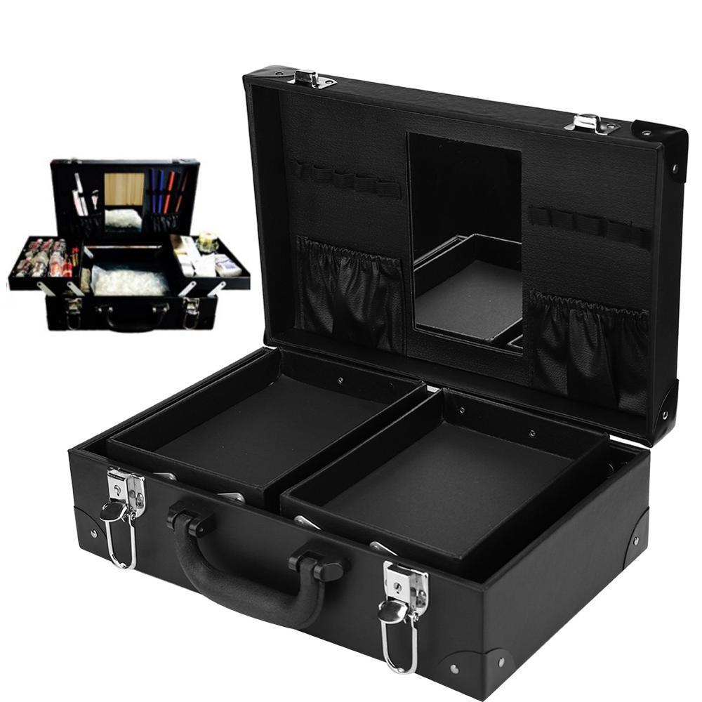 Other Tattoo Supplies Multi function Large capacity Box Professional Eye And Lip Nail Tool Portable Large Cosmetic Bag Storage black 230823