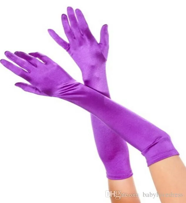 Bridal Gloves Black Satin Gloves Evening Wedding Formal Gloves ZZ