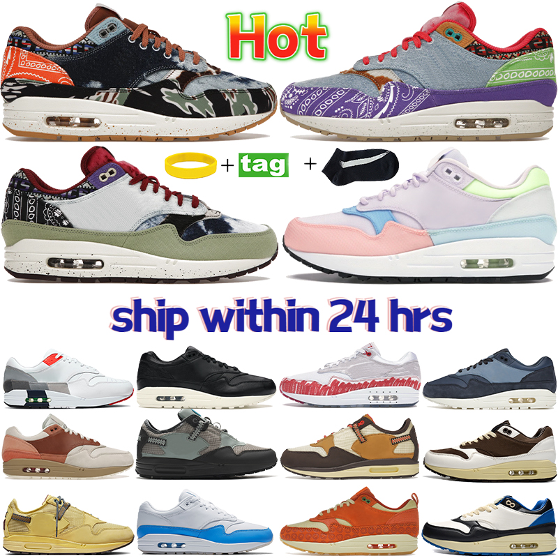 Mens 1 Running Shoes 87s Designer sneakers 87 men shoe 1 SP Concepts Heavy Far Out Mellow PRM Somos Familia Light Madder cactus cave stone wheat Safari womens trainers