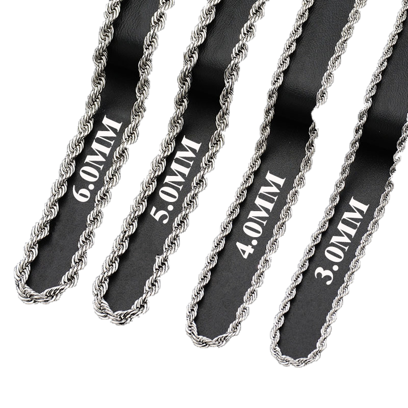 Punk Hiphop Necklace Chains ed Rope Stainless Steel For Women Men Gift Gold Silver Black South American Designer Jewelry Neck